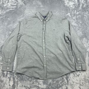 Vineyard Vines Shirt Mens Sz XL Gray Slim Fit Whale Shirt Long Sleeve Button Up